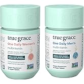 True Grace One Daily Men’s Multivitamin (30 Vegan Tablets) + One Daily Women’s Multivitamin (30 Vegan Tablets) - Non-GMO & Gluten Free - 30-Day Supply of Each