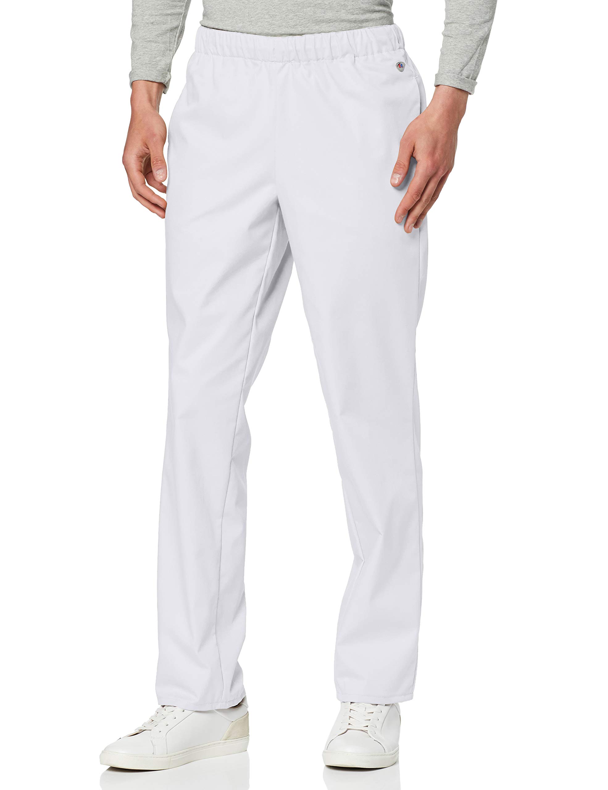 BP 1645-400-21/Ms, Unisex trousers, with elasticated waist 215,00 g/m², fabric blend, Color white, Size Ms