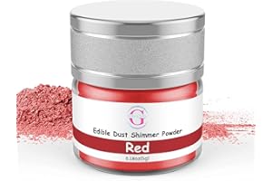 Glitter & Glitz Edible Glitter for Drinks - Premium Drink Glitter Edible Dust for Cocktails, Baking, Brew, Champagne - Luster Dust and Cocktail Glitter - Edible Glitter for Drinks Decoration (Red, 5Grams)