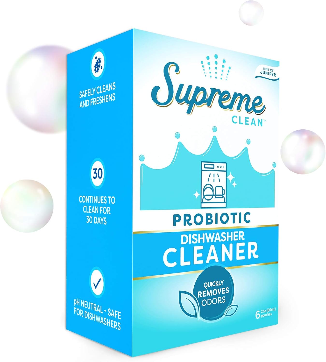 Supreme Clean Probiotic Dishwasher Cleaner – Cleans and Freshens to Remove Odors Quickly – 6 pouches: Health & Personal Care