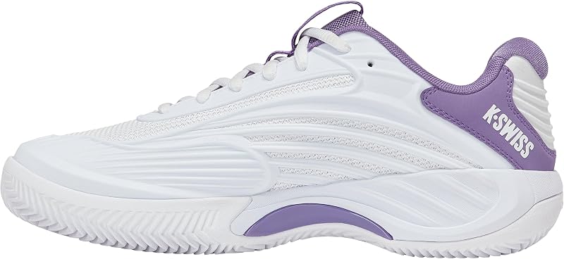 Damen Hypercourt Express 3 Clay Tennis Shoe, White/Purple Haze/Lunar Rock, 39 EU
