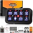 Auxbeam 8 Gang Switch Panel BB80, Universal Circuit Control Relay System Box with Automatic Dimmable On-Off LED Switch Pod Touch Switch Box for Car Pickup Truck Boat ATV UTV, Blue 2 Years Warranty