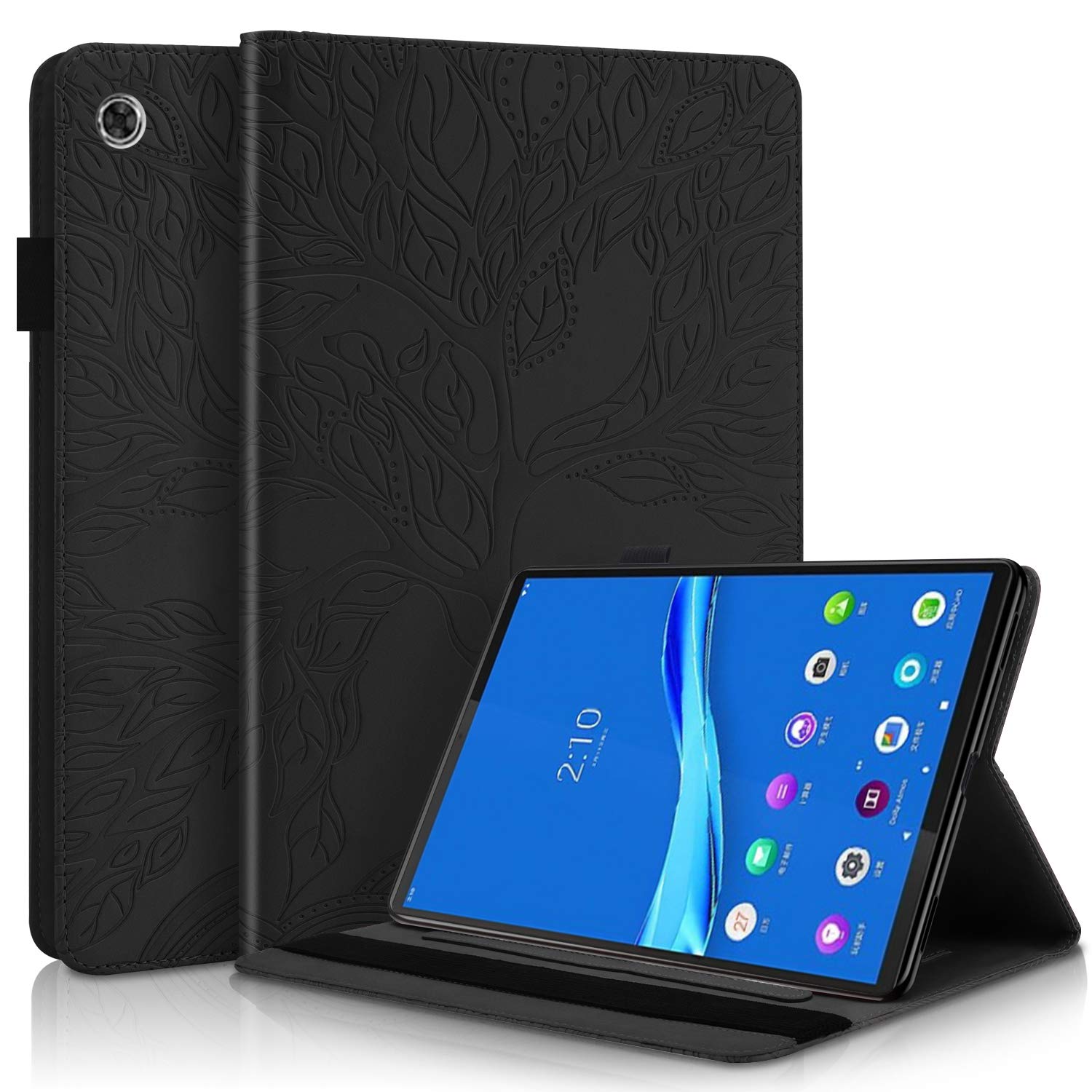 Succtop Case for Lenovo Tab M10 Plus 10.3 Inch, Ultra Slim PU Leather Folio Flip Cover Case Stand Function Wallet Pen Holder Tablet Case Lenovo Tab M10 FHD Plus(2nd Gen) TB-X606F TB-X606X Black