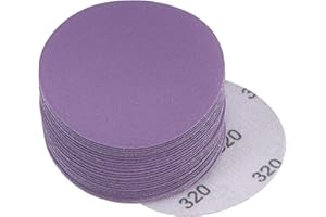uxcell 30Pcs 3-Inch Purple Sanding Discs 320 Grits Hook and Loop Professional Aluminum Oxide Sand Paper Wet Dry Polish for Wo