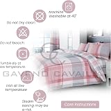 Gaveno Cavailia Easy Care Check Style Duvet Cover Set King Blush Pink view 4