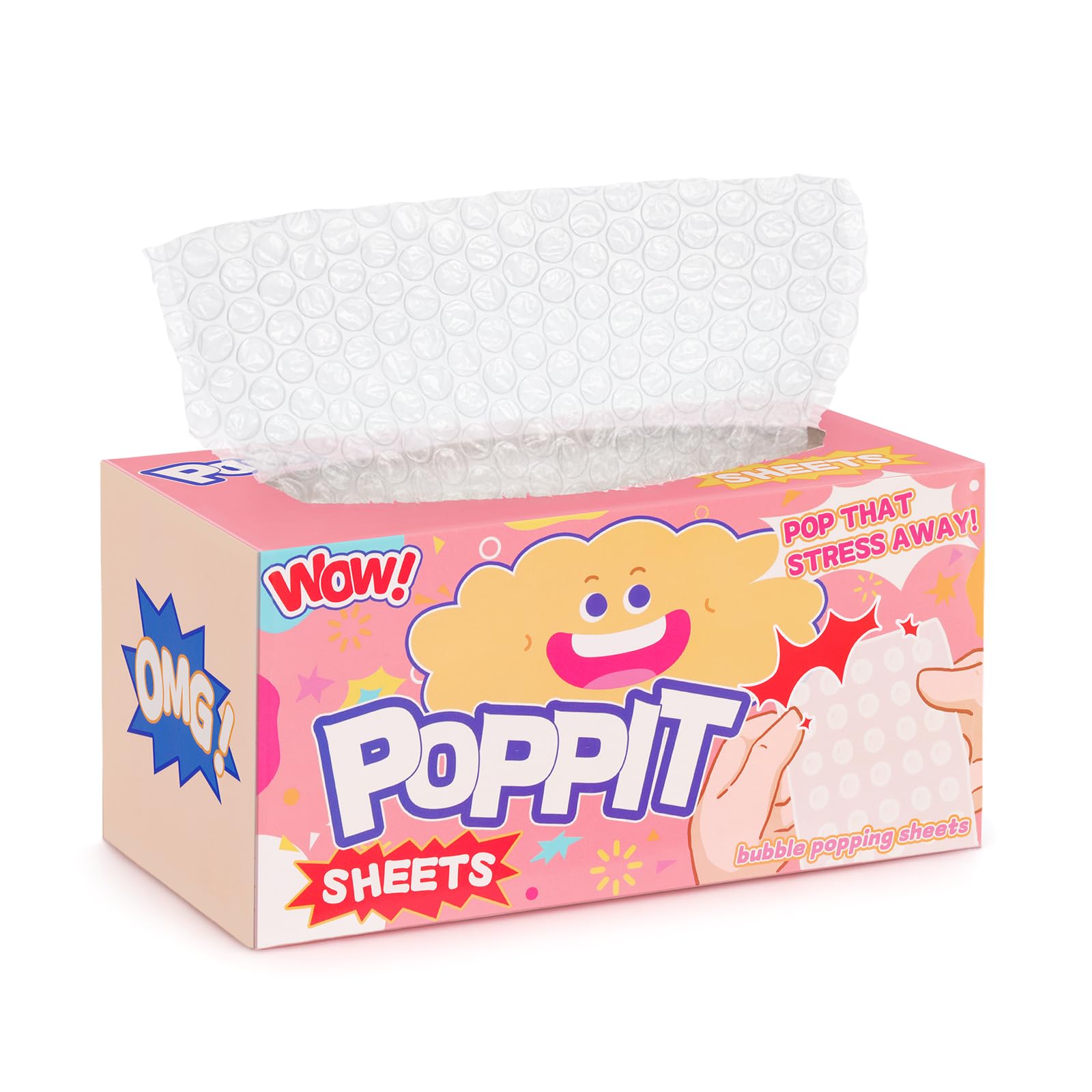 Photo 1 of AGIFTMIND Pop Sheets for Stress Relief, 25 Sheets Bubble Popper Wrap Fidget Sensory Toys for Christmas White Elephant Gag Gifts (White-Circle, 25 Sheets)