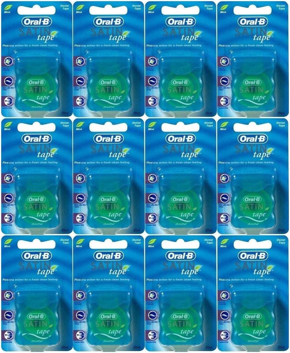 Oral-B Statin Tape Dental Floss 25m (12 Units) by Oral-B Satin Tape Mint: Health & Personal Care