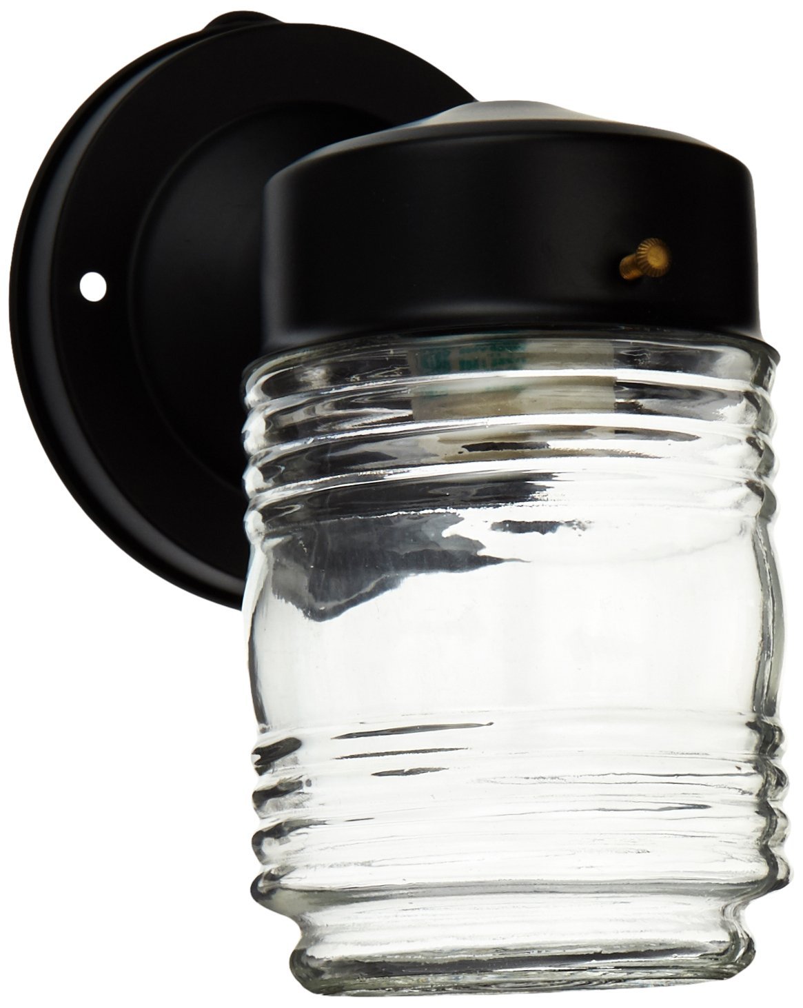 Budget Cast Aluminum Jelly Jar Outdoor Light in Black Free Shipping