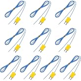 2 Meter K-Type Temperature Sensor Mini-Connector Probe Sensor Temperature Sensors Measure Range -40 to 400 Degrees Celsius (-104 to 752 Degrees Fahrenheit) for Thermocouple Sensors(10 Pieces)