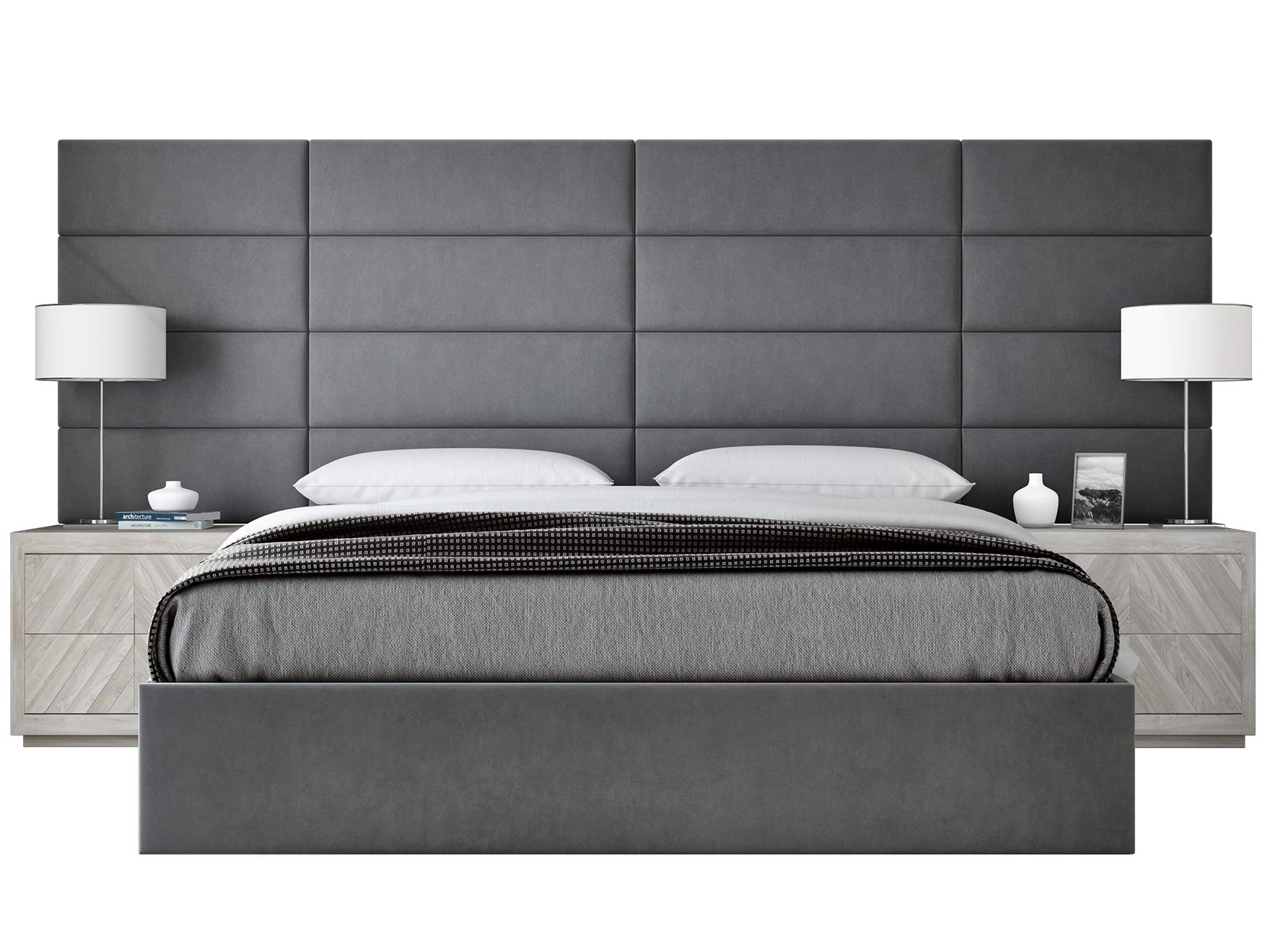 Vänt Upholstered Wall Panels King/Cal King Size Wall Mounted