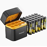 Rechargeable Batteries AA Lithium with Charger,3600mWh Lithium Aa Battery 24Pack 1.5V,Double A Battery for Blink Outdoor Came