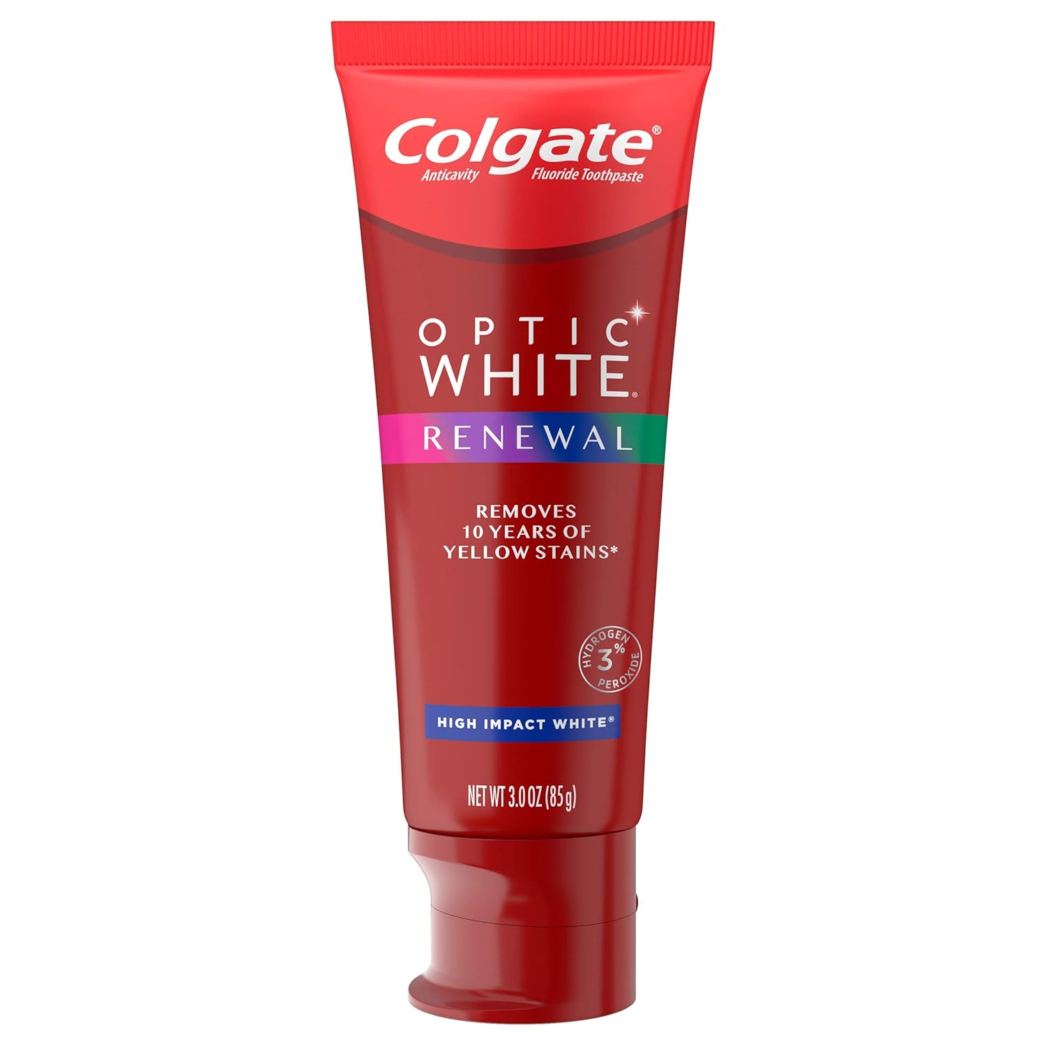 Colgate Optic White Renewal Teeth Whitening Toothpaste, High Impact White, 3 ounce, 2 Pack : Beauty