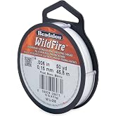 Beadalon Wildfire Beading Thread Jewelry Fishing Line | Polyester, Braided thread, Break Strength 10 lb / 4.5 kg, Thermally bonded coating, Seed beads &amp; bead looms, Jewelry making