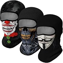 Lot De 2 Cagoules Moto + Masque Squelette - Respirant, Coupe-vent | Pour Moto, Halloween, Festivals, Cosplay