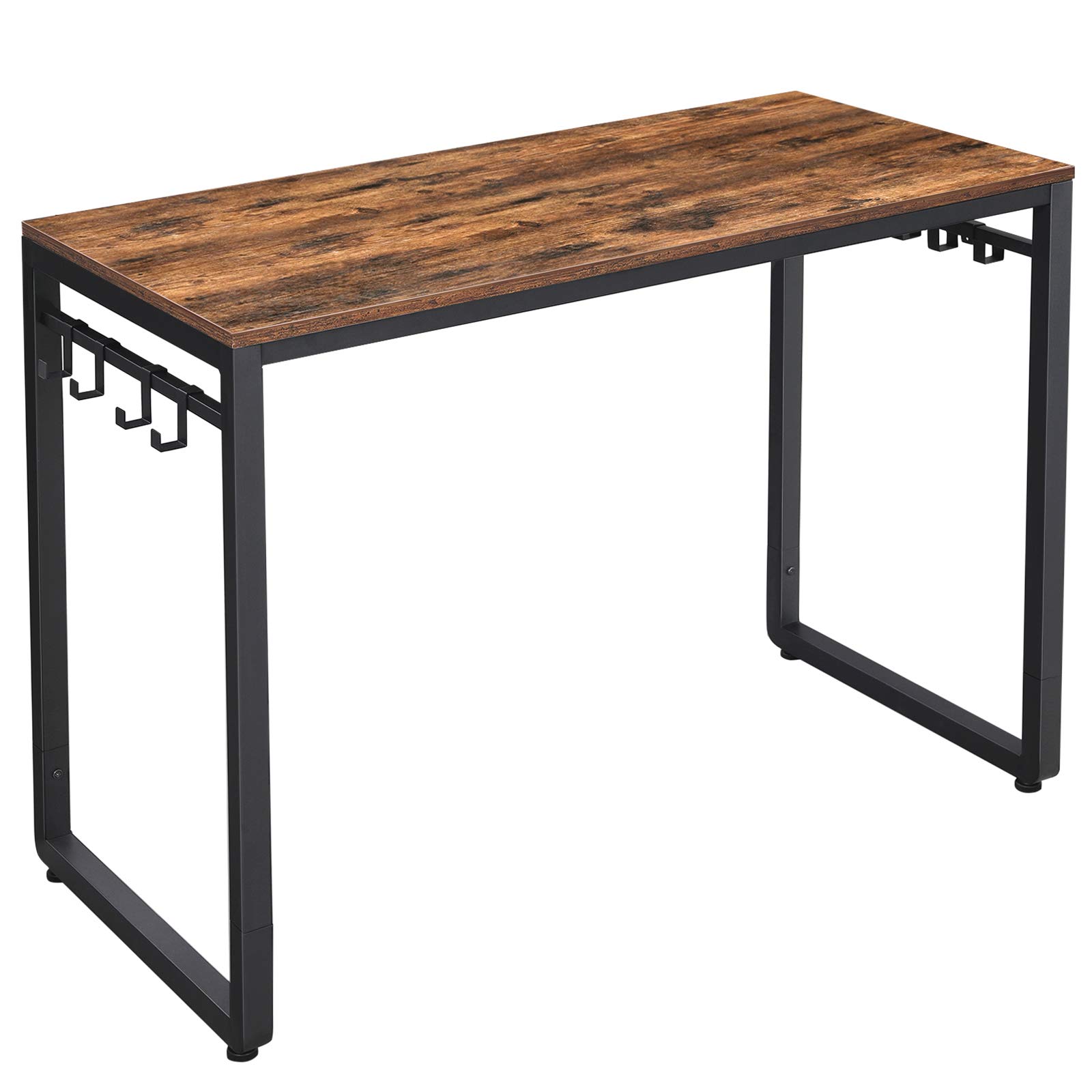 VASAGLE Computer Desk, Office Desk with 8 Hooks, for Study, Home Office, Easy Assembly, Steel Frame, Industrial, 39.4 x 19.7 x 29.5 Inches, Rustic Brown and Black ULWD045B01 Image VASAGLE Computer Desk, Office Desk with 8 Hooks, for Study, Home Office, Easy Assembly, Steel Frame, Industrial, 39.4 x 19.7 x 29.5 Inches, Rustic Brown and Black ULWD045B01 Image