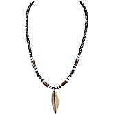 BlueRica Wood Surfboard on Coconut Shell Beads Necklace