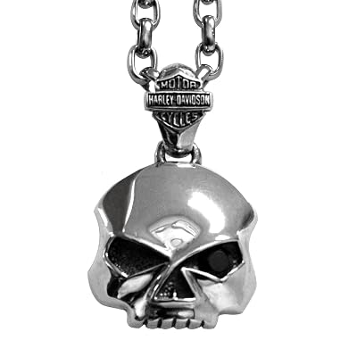 Pendentif Crâne (Skull) Harley Davidson - Acier Inoxydable Argenté - Neuf Sans Emballage