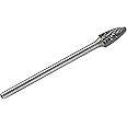 YUFUTOL Carbide Burr SF-5L4 with 1/4 Inch Shank Diameter Extended Long Double Cut Carbide Rotary Burr File 4 Inch Total Length x 1/2 Inch Cutter Dia x 1 Cutter Length Tree Shape with Radius End, 1pcs