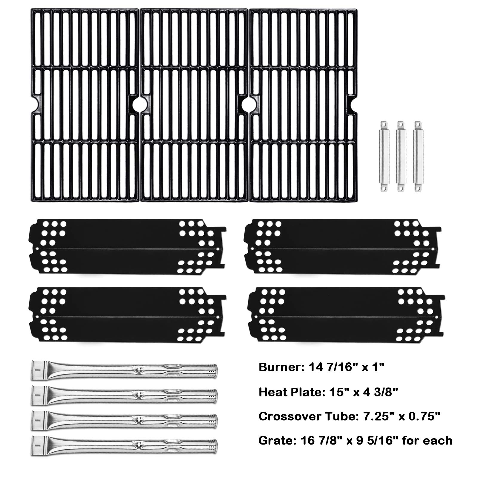 Shengyongh Edelstahl-Heizplatten Für Charbroil Grill – 4er-Pack, 38,1 X 11,4 Cm, Ersatz Für Diverse Modelle