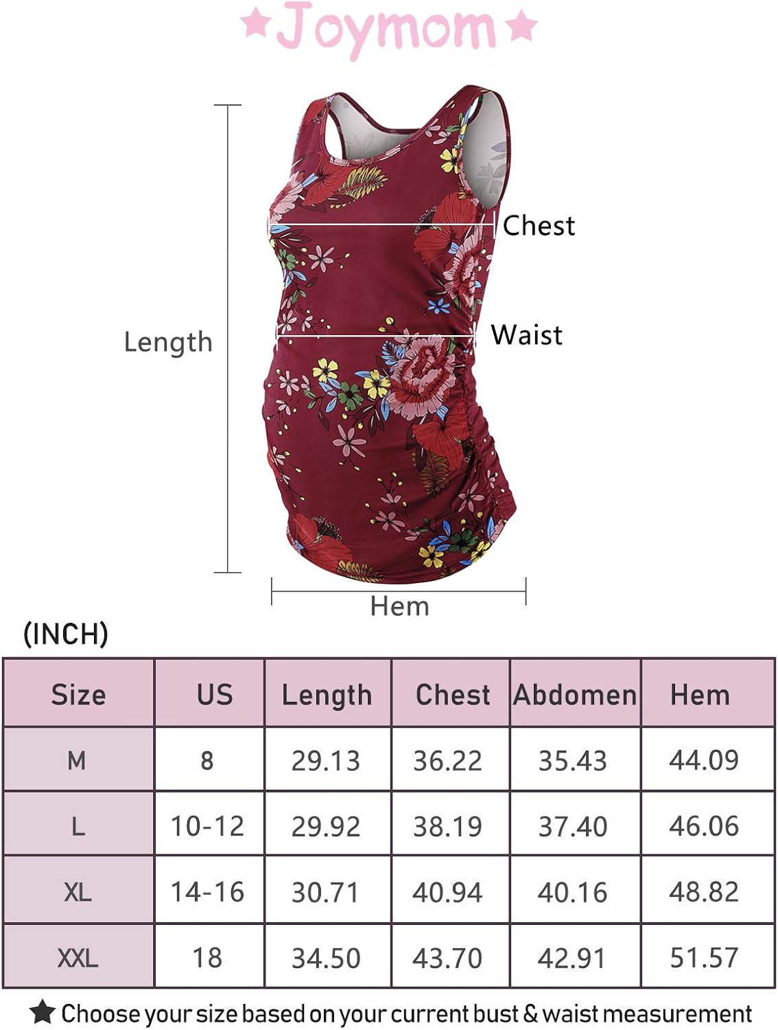 JOYMOM Women's Maternity Tank Tops Sleeveless Side Ruched Pregnancy Shirts at  Women’s Clothing store