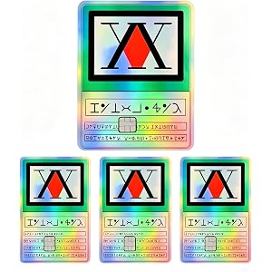 Green Holographic Anime Hunter Card Skin Set, 4-piece Set, with EZ applicator