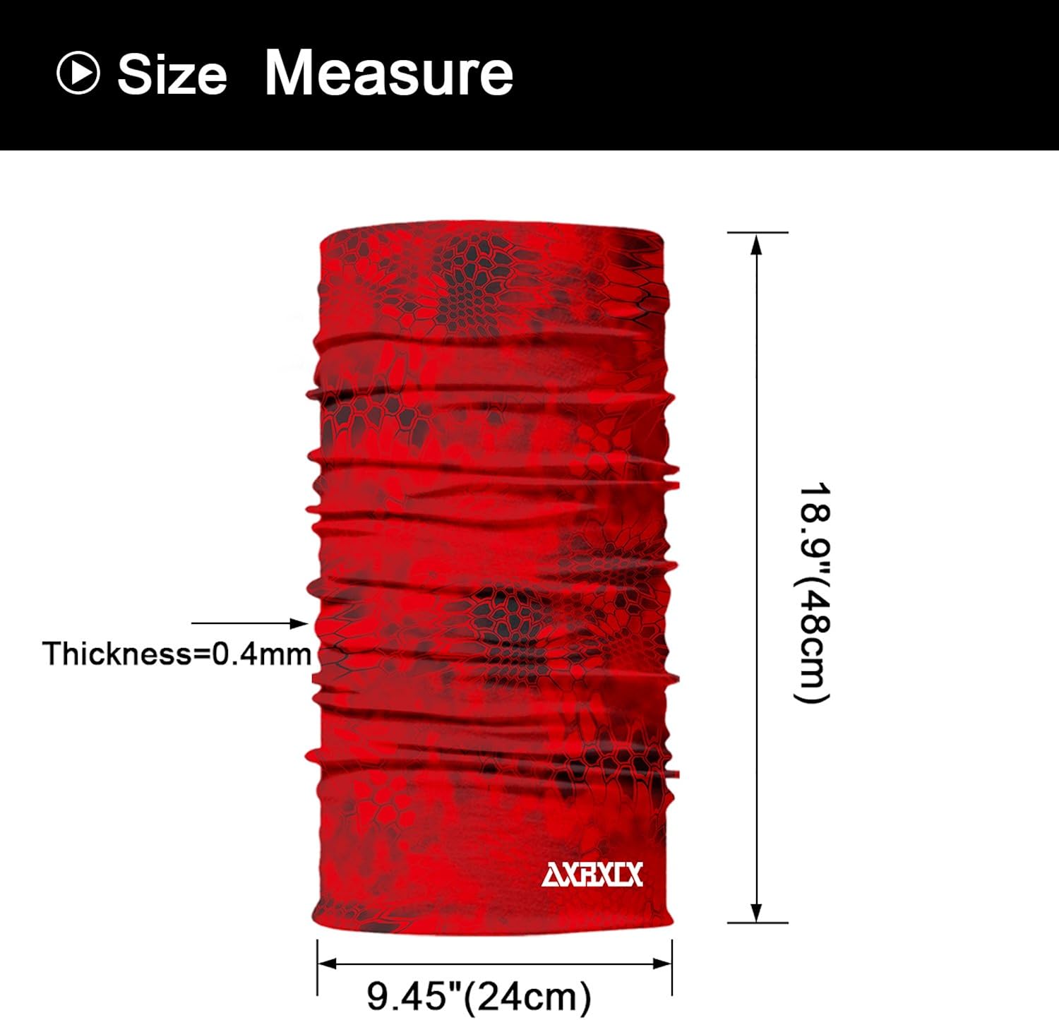 AXBXCX 2 Pack - Elastic Seamless Moisture Wicking Neck Gaiter Headband Bandana Face Mask Hairband Sports Magic Scarf for Running Yoga Tennis Fishing Riding Cycling Black+Red 6566: Clothing
