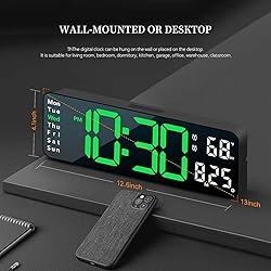 Digital Clock, Digital Wall Clock for Living Room