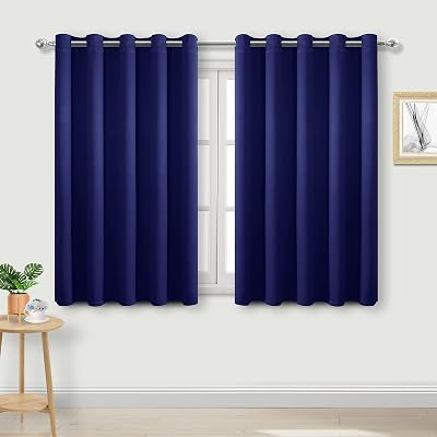 DWCN Blackout Curtains 66 x 54 Navy 2 Panels Thermal Insulated Room Darkening