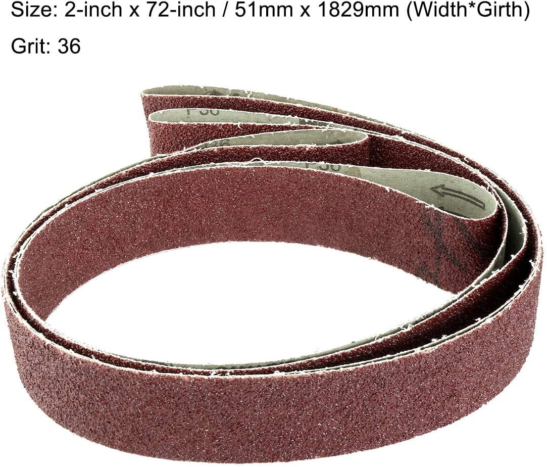 Sourcingmap 2-Inch x 72-Inch Aluminum Oxide Sanding Belt 36 Grits Sandpaper Lapped Joint for Belt Sander 2pcs - Image 3