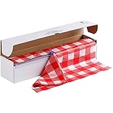 Goodluck 54 Inch X 100 Feet Plastic Table Cloths with Cutter Box, Red Checkered Disposable Table Cover Roll, Plastic Tablecloth for Party, Wedding, Birthday, Anniversary, Events