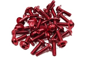 REPAIROCK 30pcs Universal Red M6 X 20mm Motorcycle Metal Fairing Hexagon Bolts Screws Auto Replacement Parts