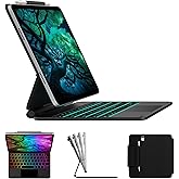typecase Edge Keyboard Case for iPad 11th Gen A16 (2025) & 10th Gen 10.9" (2022) – Multi-Touch Trackpad, 11-Color Backlit Magic-Style Keyboard – Floating Magnetic Stand, Pencil Holder – Black