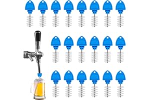 MIXPEAK 20 Pcs Beer Tap Plug Brush,Beer Line Cleaner,Draft Beer Faucet Cleaning Brush,Food Grade Stainless Steel Bristle, Reusable Plastic Handle, Kegerator Cleaning Kit for Bar & Home Use (Blue)