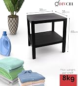 DIVCHI 2 Tier Side End Table Nightstand Black 38x45 cm 2 Tier Sofa Table view 2
