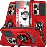 for Cricket Outlast 5G 2024 Case/AT&amp;T Motivate Pro 5G Phone Case, Work with Magnetic Car Mount, with Screen Protector, Heavy Duty Rugged Protective Cell Phone Cover, Case with Kickstand.(Red)