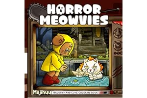Horror Meowvies: Crime Scenes from Favourite Horror Movies, Cute and Cozy Coloring Book for Adults Relaxation (Meowvies Coloring)