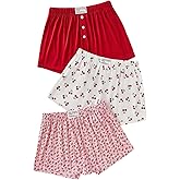 Verdusa Women's Plus Size 3 Pack Cute Graphic Pajama Shorts Elastic Waist Lounge Bottoms
