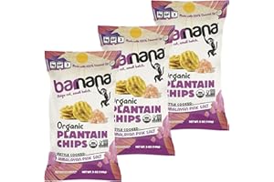 Barnana Organic Plantain Chips, Himalayan Pink Salt, Paleo, Vegan, Grain Free Chips,5 Ounce (Pack of 3)