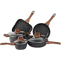 ESLITE LIFE Pots and Pans Set Nonstick Cookware Set Induction Compatible with Granite Coating, 8 Piece