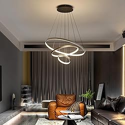 Dimmable LED Pendant Light for Dining Room, 3 Ring