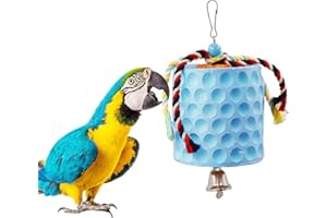 OOOCT Extra Large Bird Chewing Toy, Parrot Beak Grinding Calcium Stone with Bells, Bird Cage Accessories, Cage Toys for Cockatiel Parakeet Parrot Budgies Rat Hamster Chinchilla Rabbit Bunny African Grey