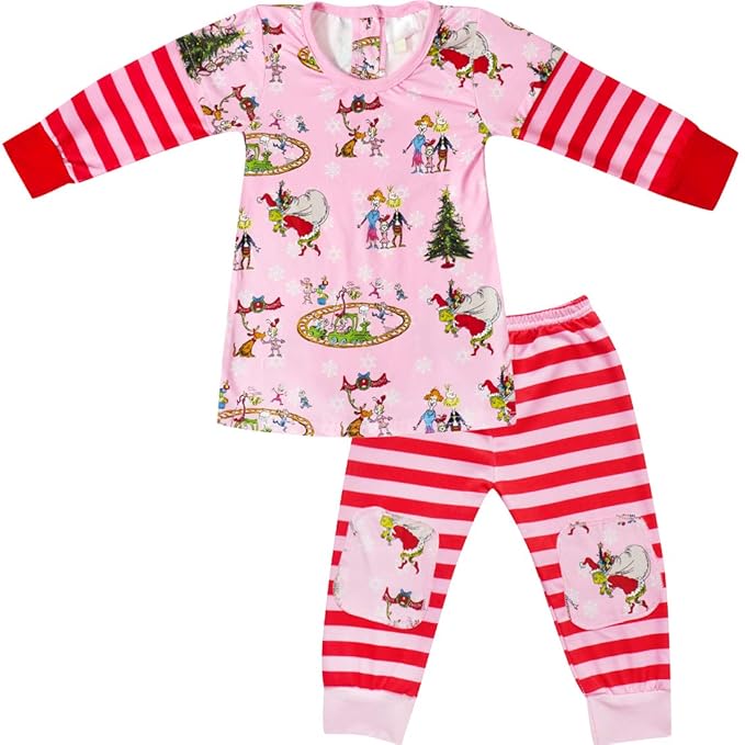 Buy Little Girl Holiday Dr. Seuss Grinch Cindy Lou Pajamas Loungewear