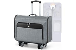 Tonyeee Rolling Garment Bags, Large Rolling Duffle Garment Bag with Wheels, 3 in 1 Carry On Garment Suit Luggage Bag for Women Men，Business Travel Weekender, Grey