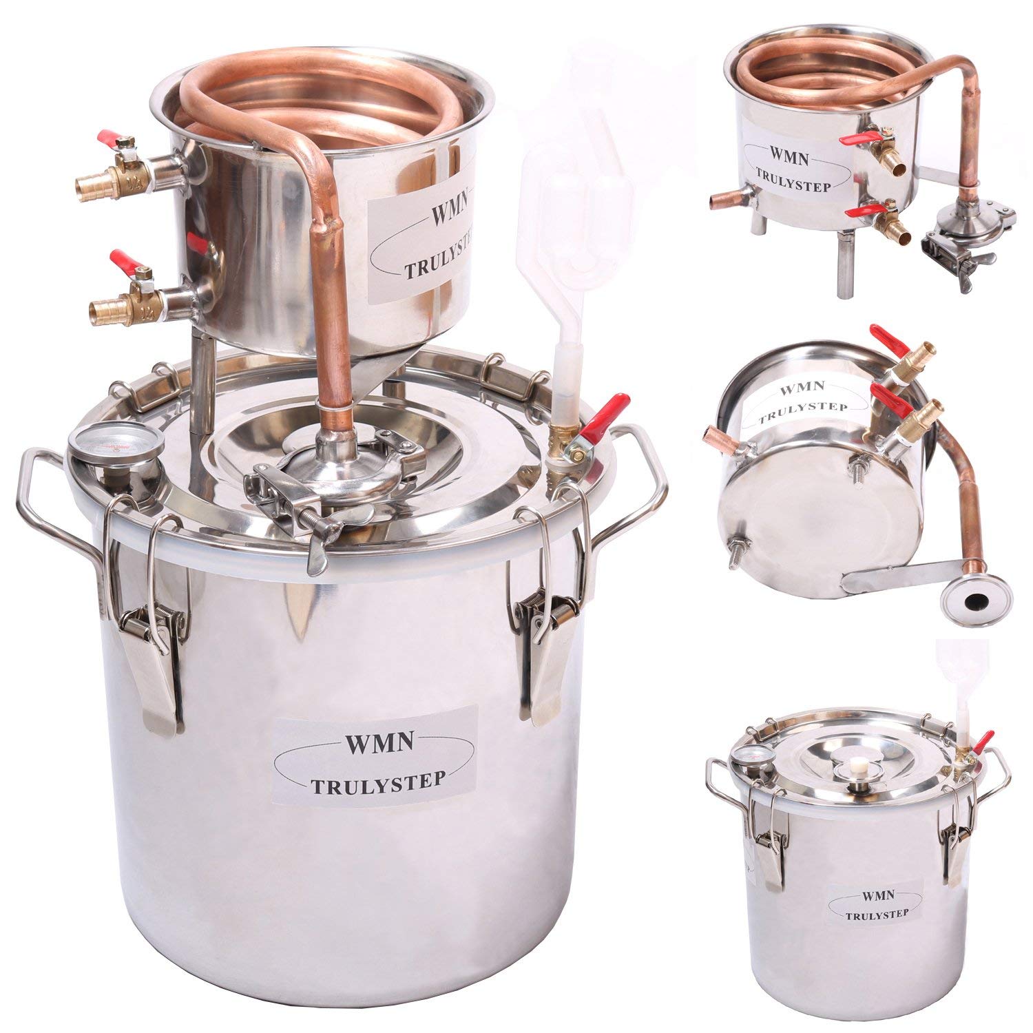 Buy YUEWO Moonshine Still Copper Alcohol Water Distiller Spirits Kit Copper Tube Wine Making Kit