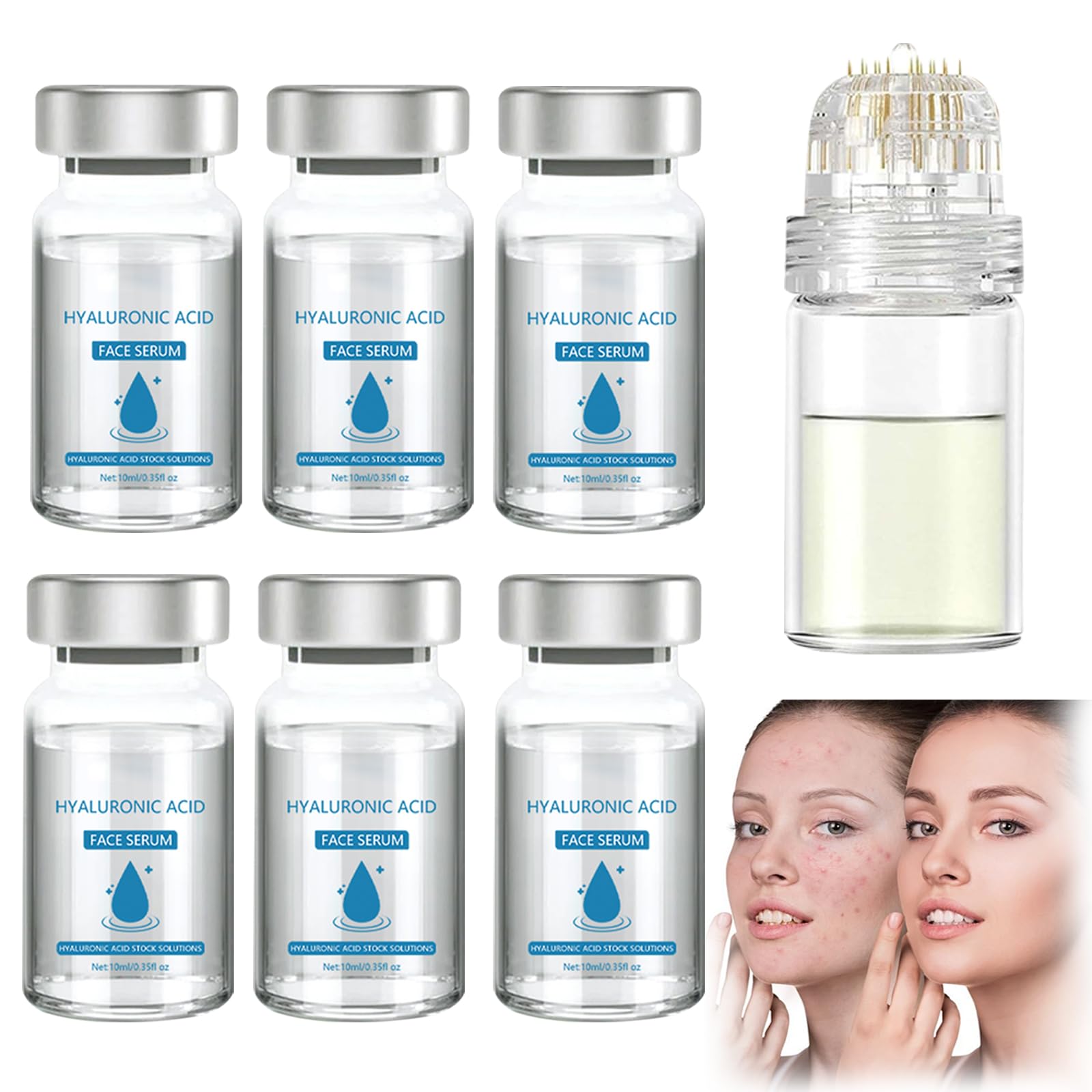 Bettinay 6PCS Lips Serum Beauty Kit, Micro Infusion Facial System for Deep Nourishment All Skin Types