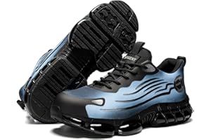 Hogent Steel Toe Shoes for Men Women Composite Toe Work Sneakers Indestructible Safety Tennis Shoes Lightweight Breathable Construction Sneakers Puncture Proof Air Cushion Ergonomic Design