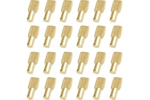 GCVOPTON 80Pcs Shelf Pins 5mm, Cabinet Pegs Shelf Support, Spoon Shape Metal Shelf Holders Pegs for Cabinets, Bookshelf Pegs for Shelves (Gold)