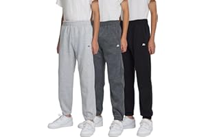 AEROPOSTALE Boys Fleece Joggers 3 Pack – Soft Comfy Athletic Fit Youth Sweatpants, Lounge Pants, Sizes 4-16