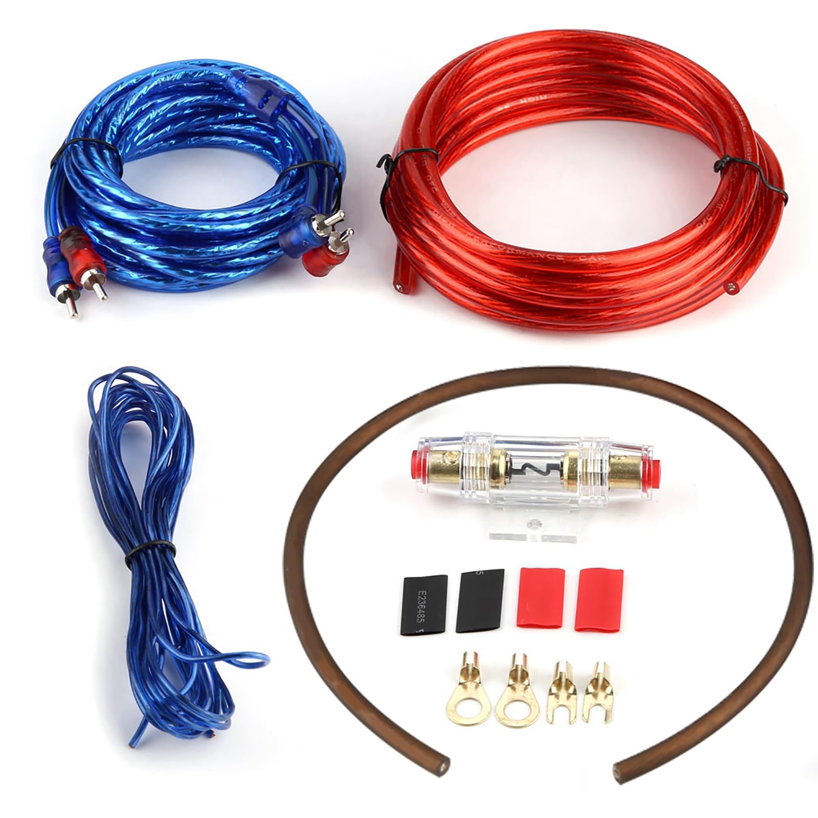 Yctze Amplifier Wire Car Replacement for Audio Wire Subwoofer Amplifier Speaker Installation Wire Cable Kit with Amplifier Wiring Kits