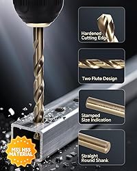 COMOWARE 15Pcs Drill Bit Set (1/16"-3/8"), M35 HSS